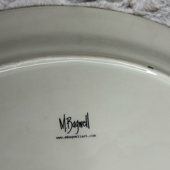 M Bagwell Caffco Art Striped Oval Serving Platter - Picture 4 of 5